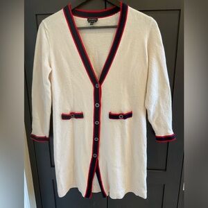 ❤️ Talbots 100% Merino Wool 3/4 Sleeve Cream Cardigan Sweater XS/S Preppy Chic